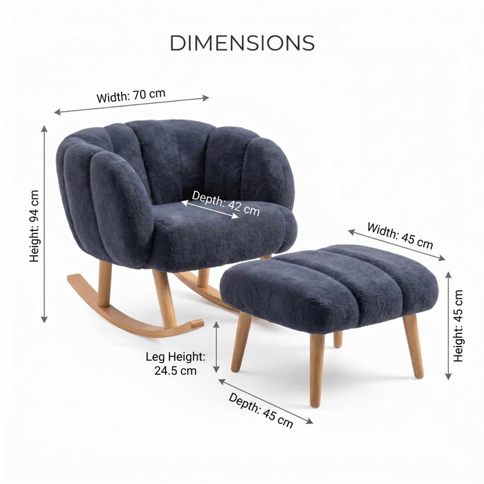 Atelier Del Sofa Conjunto de Sillón y Puff Lotus - Antracita Atelier Del Sofa Conjunto de Sillón y Puff Lotus - Antracita